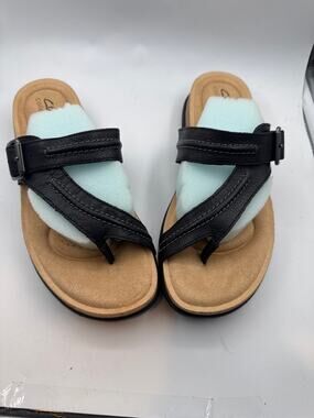 Clark sandals BRYNN MADI black leather sandals  nwt